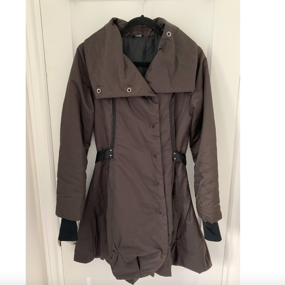Full Circle long brown nylon coat - size S - Picture 1 of 3